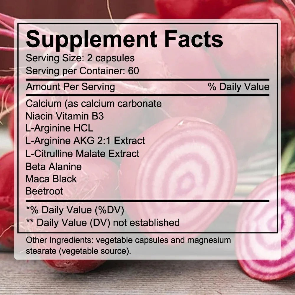Nitric Oxide Booster, Beta-Alanine, Premium Muscle Support Nitric Oxide Booster, Maximum Potency, Strong, 120 Capsules